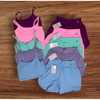 Conjunto Fitness Short duplo em Oferta na Shopee
