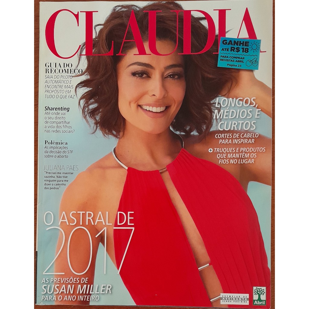 Revista Claudia Nº 664 Janeiro/2017 Juliana Paes Ryan Gosling