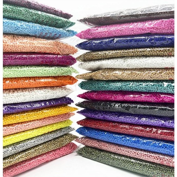 Pacotão de Miçanga - Tamanho 6/0 3,6mm - Guia Terço Pulseira Infantil Colar Miçangão Vidro Pacote