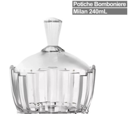 Bomboniere Elegante vidro cristal pratica e duravel 240ML açucareiro mesa posta