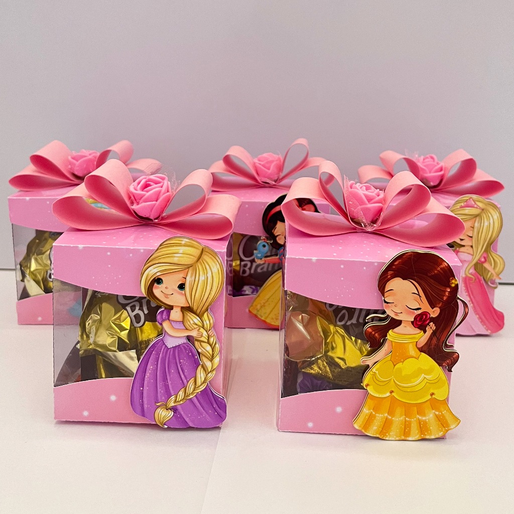 Caixa com Visor Princesas | Aniversario|Lembrancinha Personalizada|Fazemos todos os temas