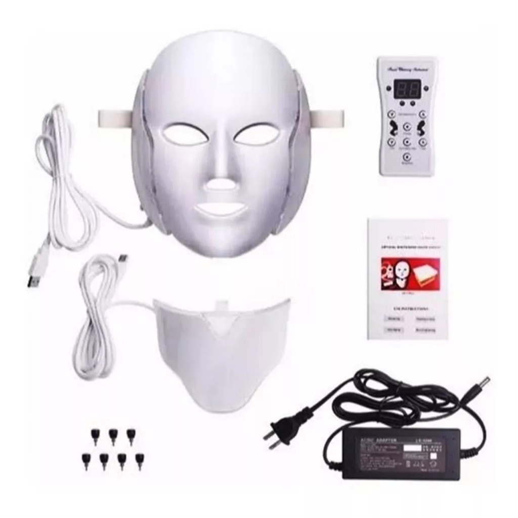 Mascara de Led Facial E Pescoço led Terapia 7 Cores Estetica Fototerapia 110V/220V em Oferta na Shopee