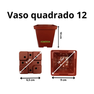 25 Vasos quadrado 12 para cactus suculenta e plantas ornamentais modelo Novo - Marrom em Oferta na Shopee