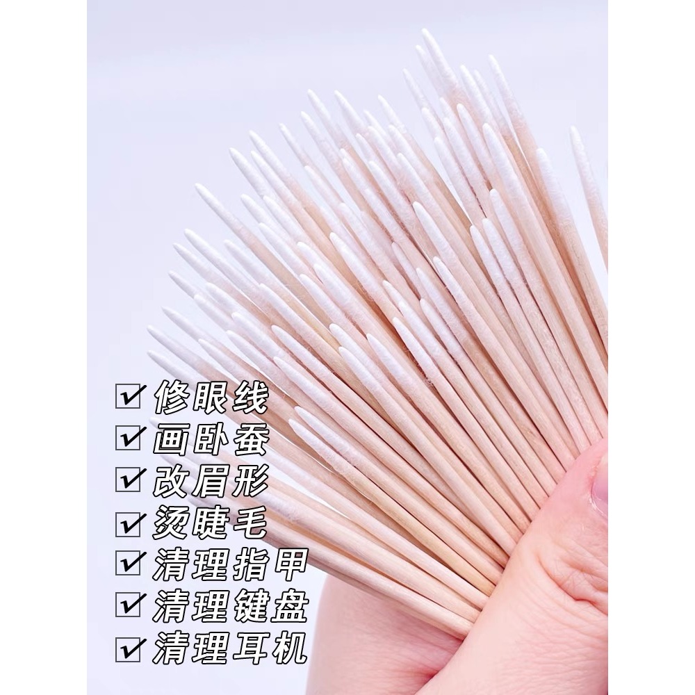 100 Palitos com Algodão Limpeza de Henna, Micropigmentação e unha