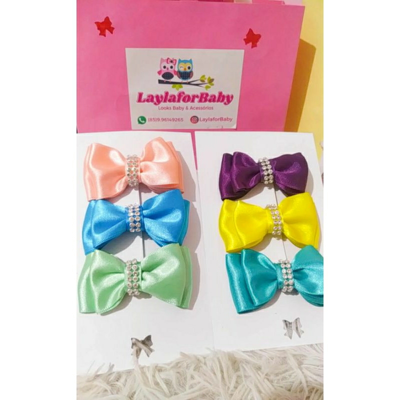 1 Kit Cartelinha com 6 laços no bico de Pato
