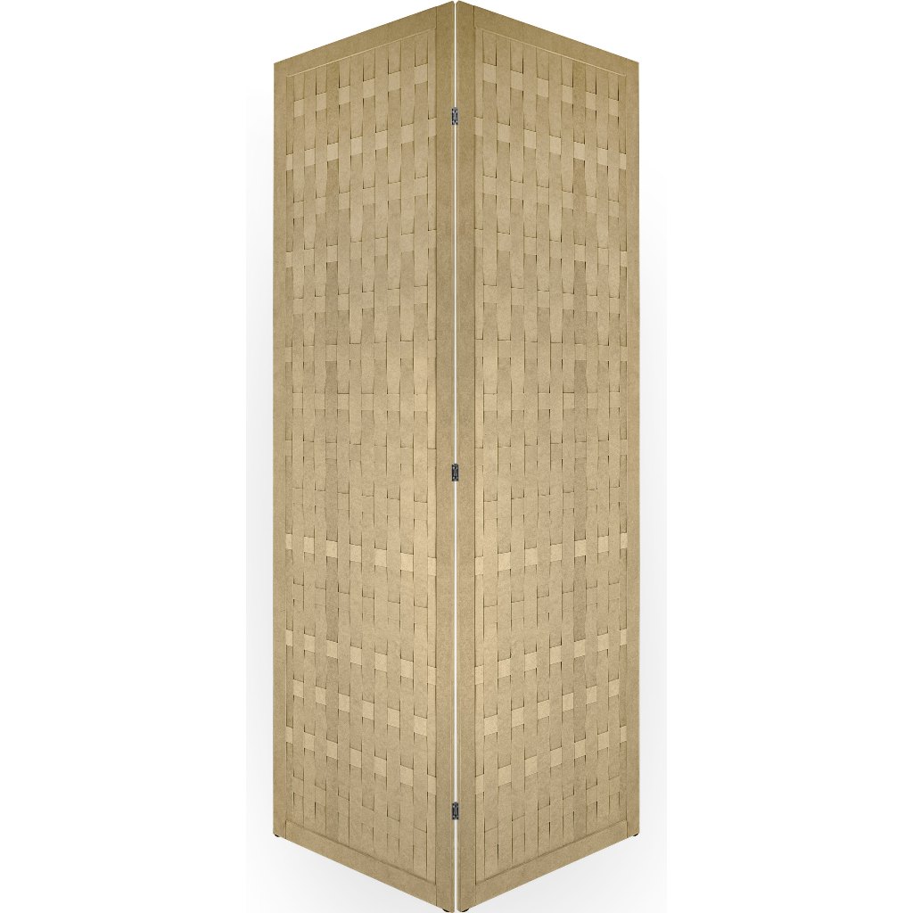 2 Biombo Trançado Inteiro Com Rodinha Divisor De Ambiente Folha Madeira Mdf Divisória Painel Separador Divisória