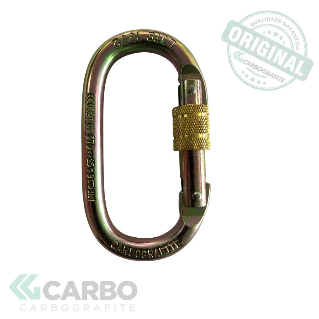MOSQUETÃO CARBOGRAFITE TRAVA ROSCADA CG 670