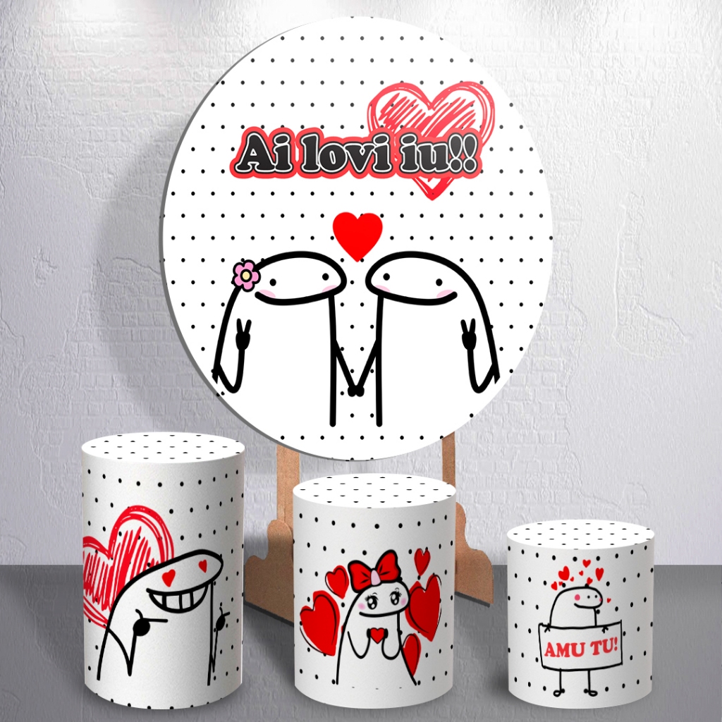 Painel Capas Para Sempre Juntos Com Trio De Cilindro Dia Dos Namorados Romantico Kit ou Peça Avulsa
