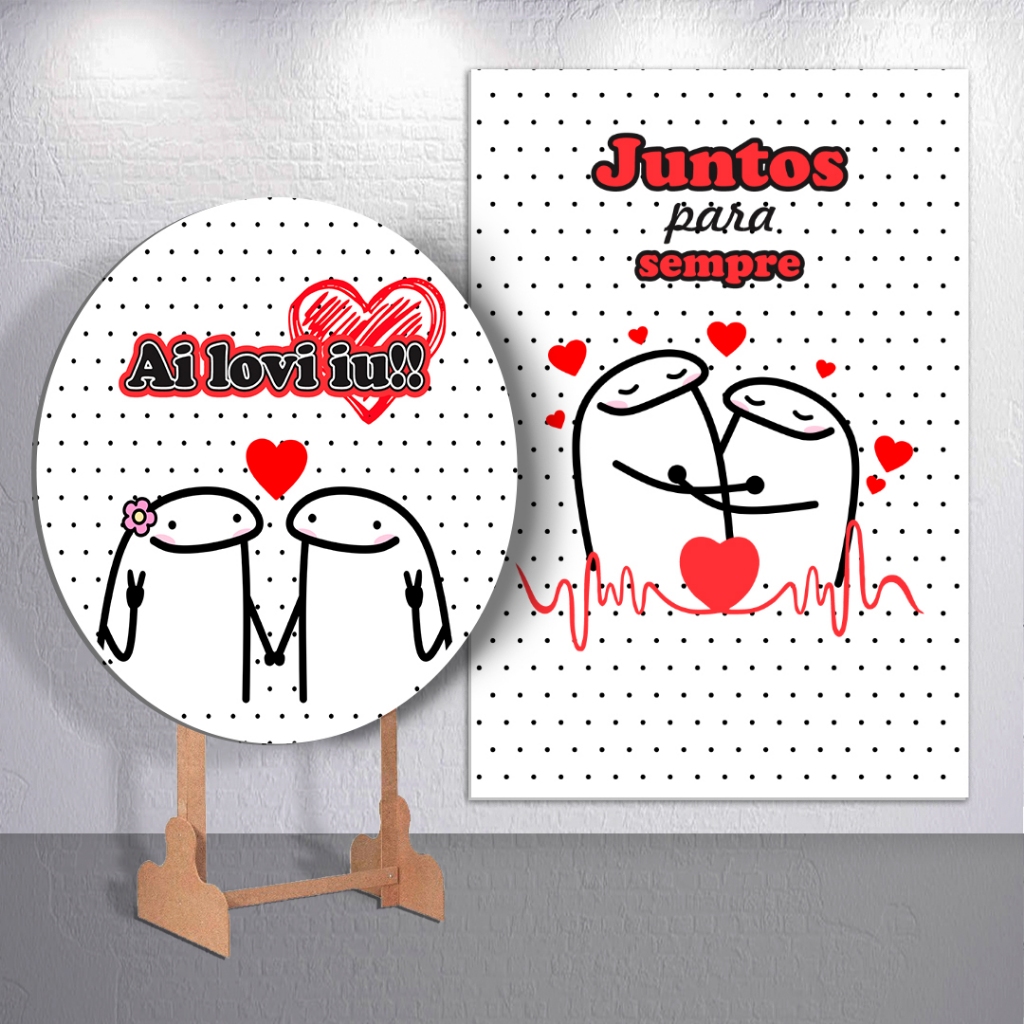 Painel Dia Dos Namorados Capas Para Sempre Juntos Com Trio De Cilindro Kit ou Peça Avulsa Romantico