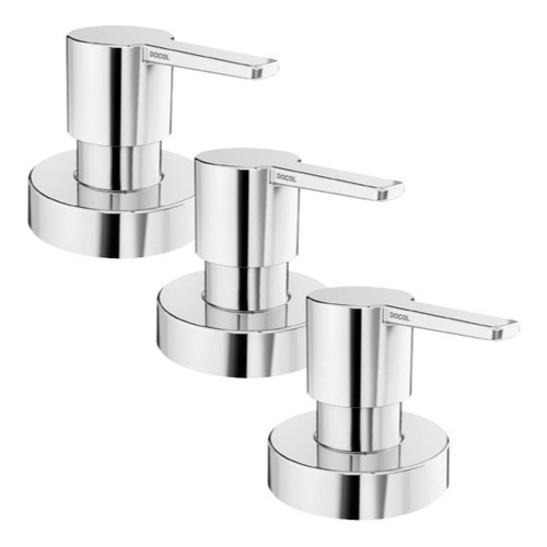 Kit 3 Acabamentos Registro Docol Gali p/ Docolbase 1/2" 3/4" e 1" Cromado