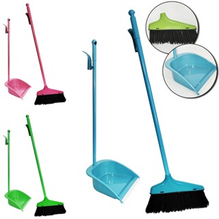 Conjunto De Vassoura E Pá De Lixo Colors De Plástico 80cm em Oferta na Shopee