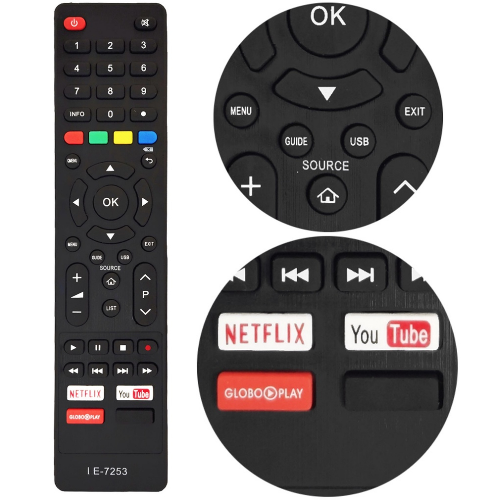 5x Controle Remoto Compativel TV PHILCO netflix Amazon — imagem 2 de 2
