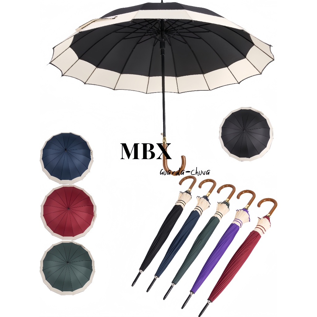 Guarda Chuva Bengala Automático Reforçado 16 Vareta Grande Guarda Chuva