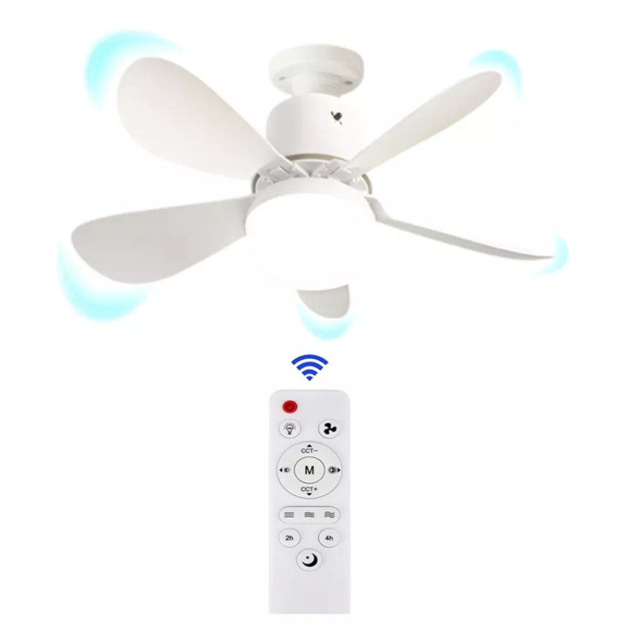 Ventilador De Teto C/Lâmpada Led e Controle Remoto 30w 3 Opções de Cores Bivolt - Bingo