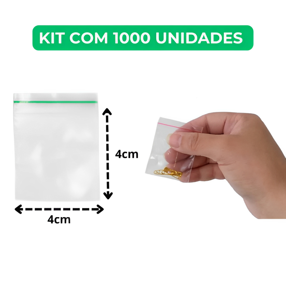 Saco Zip 4x4cm Embalagem 1000 Unidades N0 Freezer Geladeira Hermético Abre E Fecha Saquinho Plástico em Oferta na Shopee