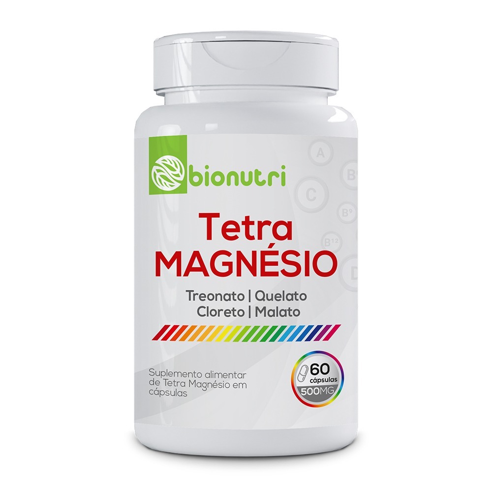 Treta Magnesio - Treonato Quelato Cloreto e Malato 500mg 60 Capsulas - Bionutri