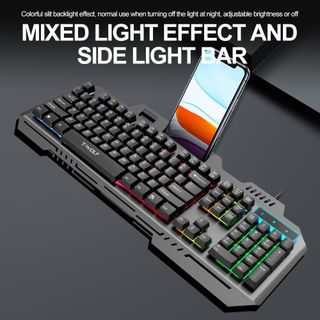 Teclado Gamer Com Fio Semi-mecânico RGB LED retroiluminado Computador Pc