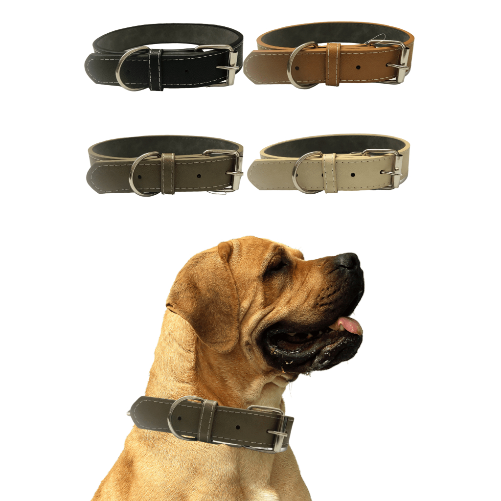 Coleira Ajustável Resistente Corino Para Cachorro Grande Médio Porte Confortável Pet Cão LR-0205a em Oferta na Shopee