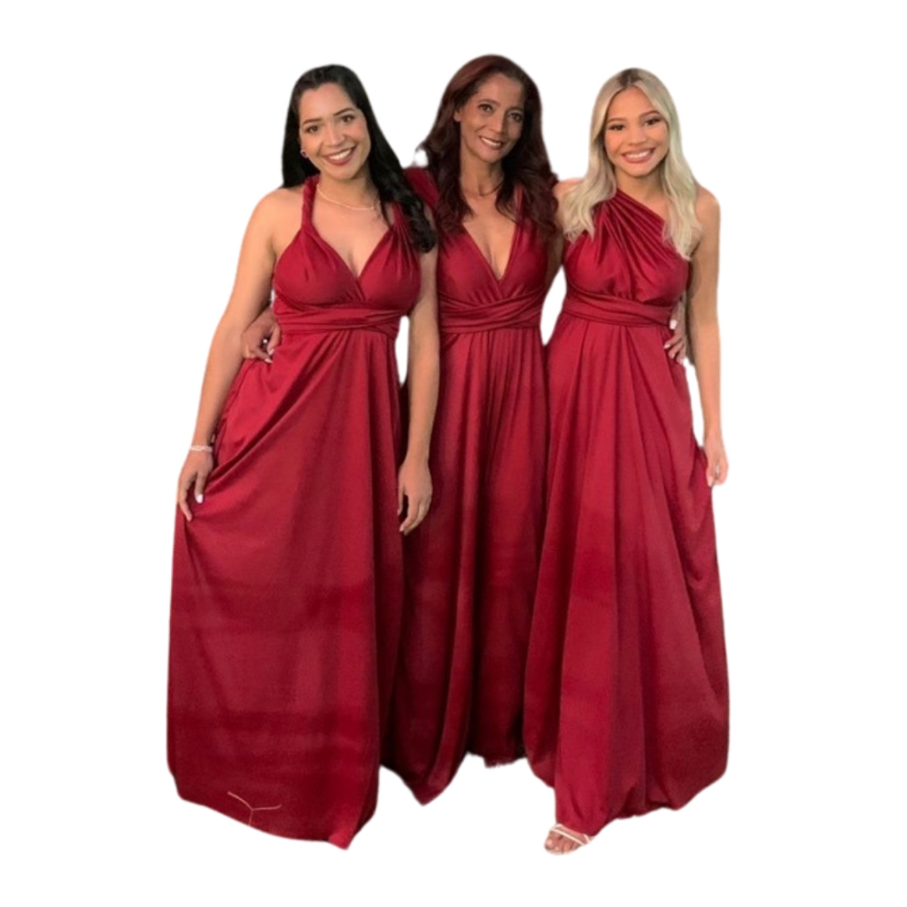 Vestido Feminino de Festas Madrinhas Varias formas de amarrar Casamento Plus size Large