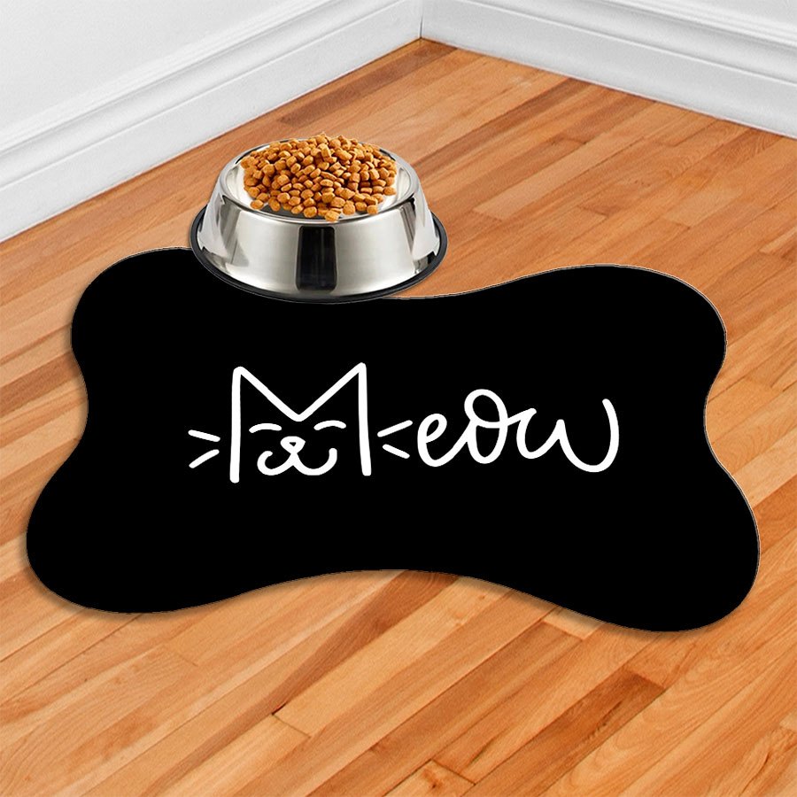 Tapete Para Comedouro PET Antiderrapante - Ossinho - 38x25 - MEOW PT em Oferta na Shopee