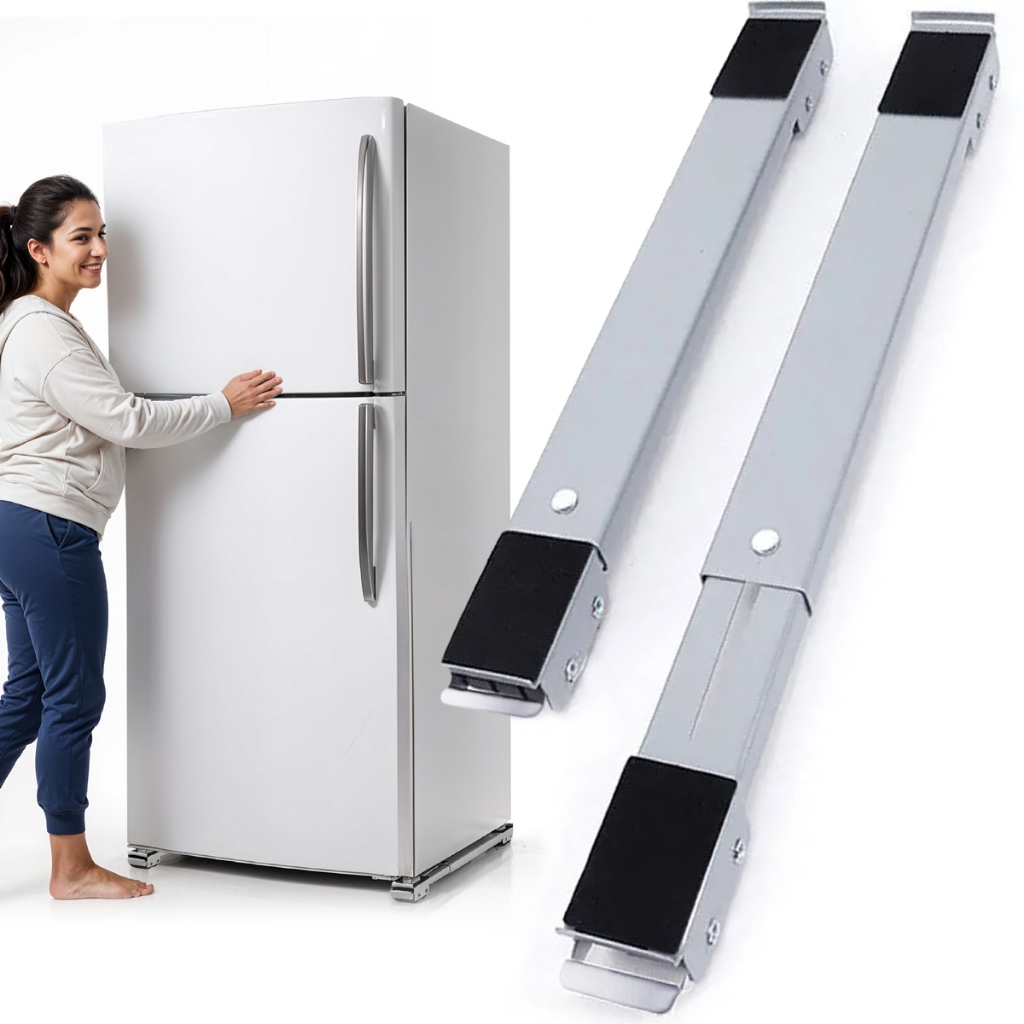 Suporte Base Móvel Aço Rodinhas Eletrodomésticos Máquina Geladeira Fogão Antiderrapante Até 200 Kg