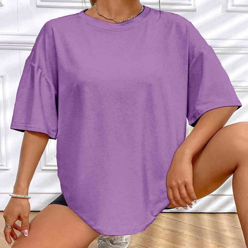 Camiseta Minimalista Fancy Diversas Manga Curta Gola Redonda Oversized Confortavel Feminina Estampa