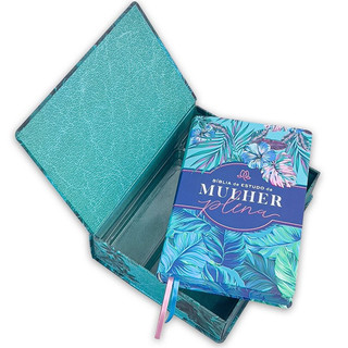 Bíblia De Estudo Da Mulher Plena | NVI | Capa Luxo Tropicalis Tiffany em Oferta na Shopee