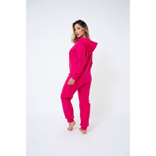 Pijama Feminino Macacão Com zíper e Capuz Pijama Flanelado Soft rlc modas