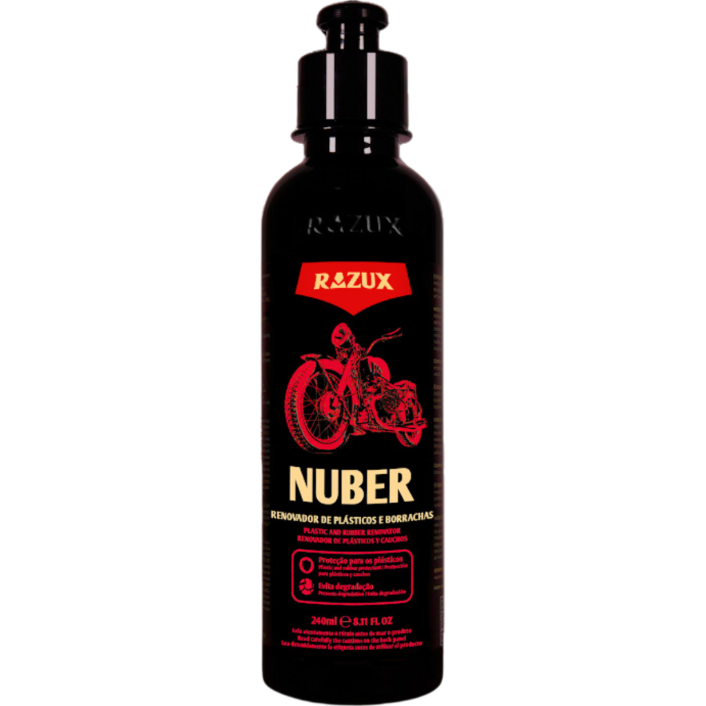 Renovador De Plásticos E Borrachas Da Moto Nuber 240ml Razux em Oferta na Shopee