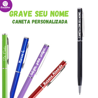 Caneta Metal PERSONALIZADA com Nome, Logo ou Frase em Oferta na Shopee
