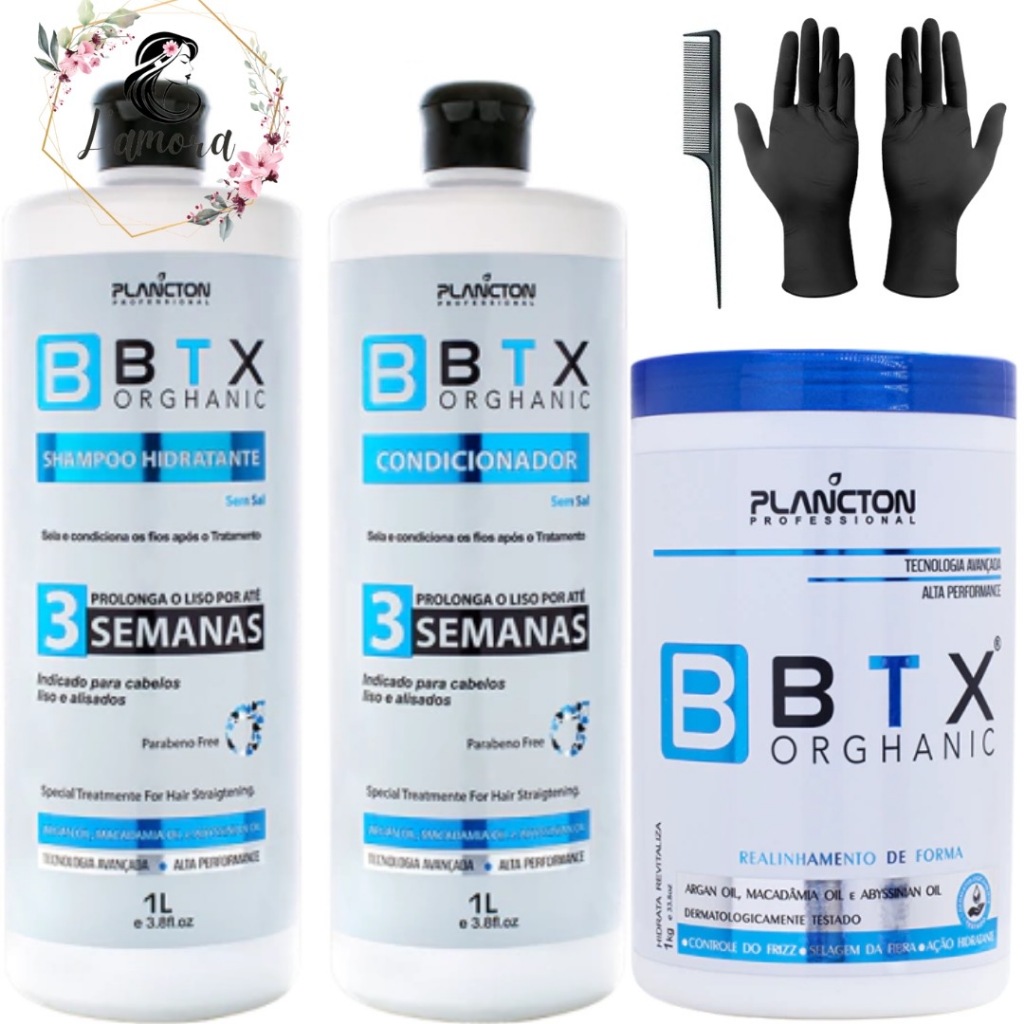 Botox Shampoo Condicionador Plancton Kit Btx Orghanic Realinhamento Relaxamento