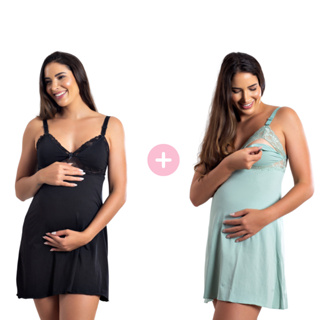 Kit 2 Camisola Amamentação renda em Oferta na Shopee