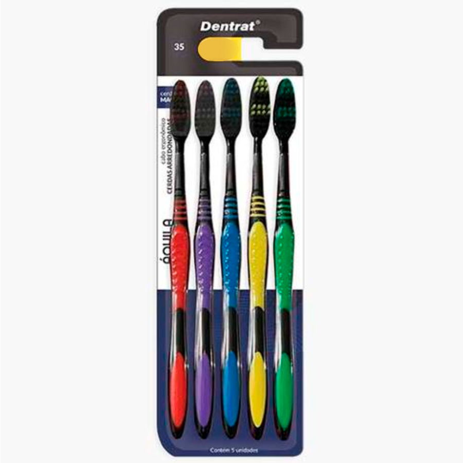 Dentrat Escova Dental Áquila Kit com 5 Unidades Cerdas Macias em Oferta na Shopee