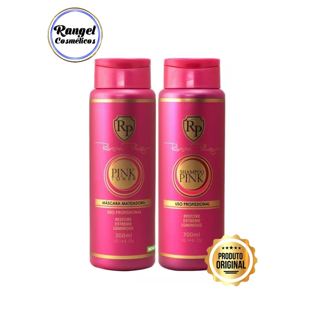 KIT MATIZADOR LOIRO CHAMPAGNE PINK HOME CARE 300ML ROBSON PELUQUERO RP DESAMARELADOR ROSA