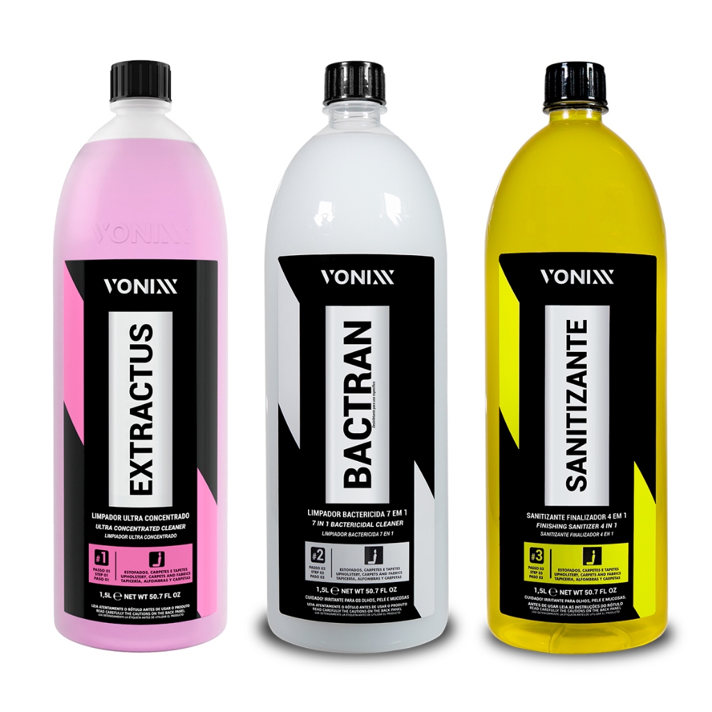 Kit Produto para Extratora Bactran 2011047 Vonixx e Sanitizante 4x1 e Extractus - Spare Parts and Accessories for Vehicles