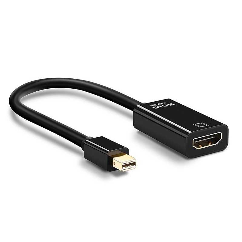 Adaptador Mini Displayport Macho Para Hdmi Femea 4K Preto Para Macbook