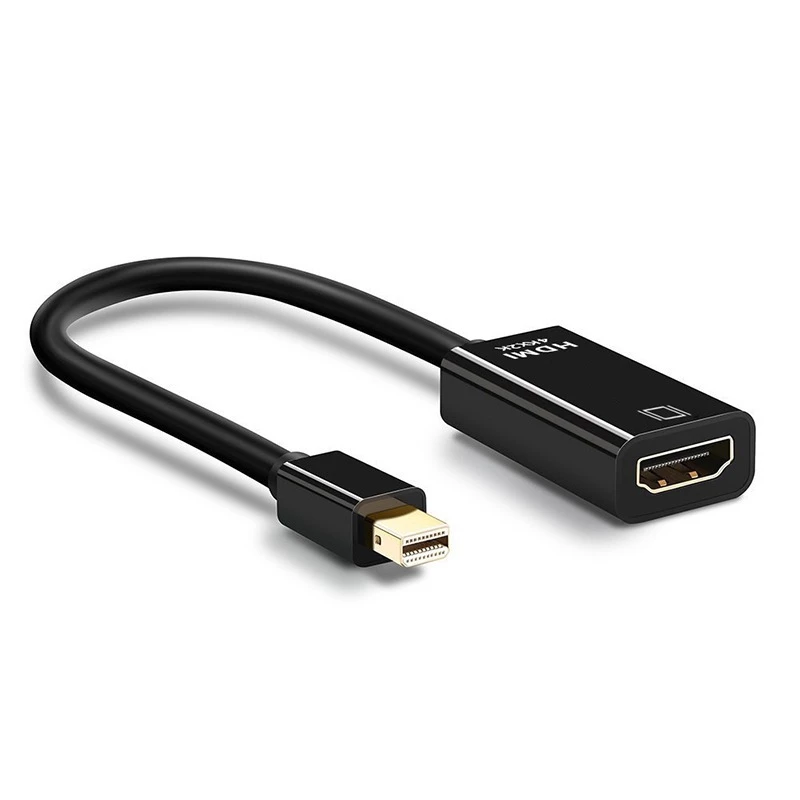 Adaptador Mini Displayport Macho Para Hdmi Femea 4K Preto Para Macbook