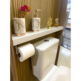 Prateleiras De Porcelanato C/Kit de Fixação e Suporte Porta Papel em Oferta na Shopee