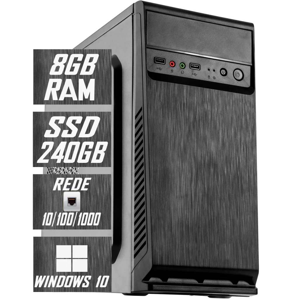 Pc Computador CPU Intel Core I5 / SSD 240GB M2 NVME / 8GB Memória Ram + Windows 10 - HDMI e VGA