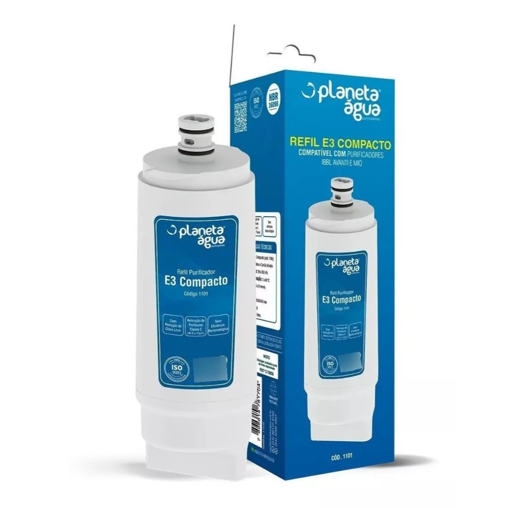 Refil Filtro Planeta Água E3 Compacto 1101A Compatível Com Purificador IBBL Avanti e Mio