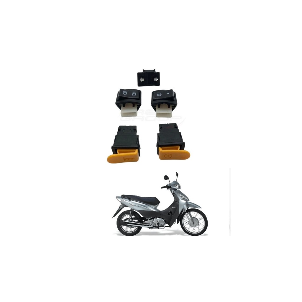 Kit 5 Botões Interruptores Honda Biz 125 Es 2006 2007 2008 Pisca Buzina Farol Alto Baixo Liga Desliga Luz Partida