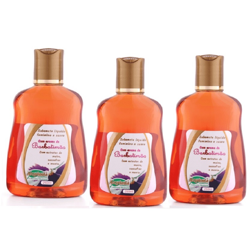 Kit Sabonete Íntimo Feminino BARBATIMÃO- Alquimia  250mL (3 Unidades) em Oferta na Shopee