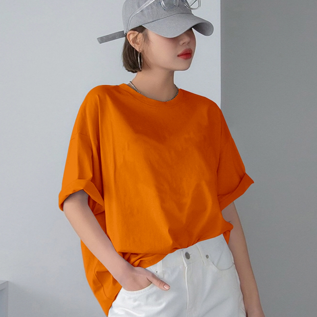 T Shirt Colorful Fitness Sem Estampada Tendencia Camisa Gola Redonda Oversized Confortavel Toque Al