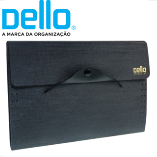 Pasta Sanfonada Duplicata 1/2 Ofício C/ 12 Divisórias Preto Dello em Oferta na Shopee
