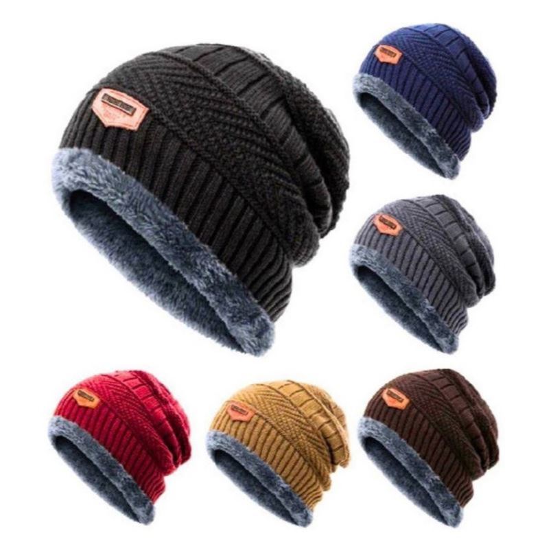 Touca Gorro de Inverno Grossa Unissex Forrada Lã Quentinha Trico Masculina Feminina Dias Frio