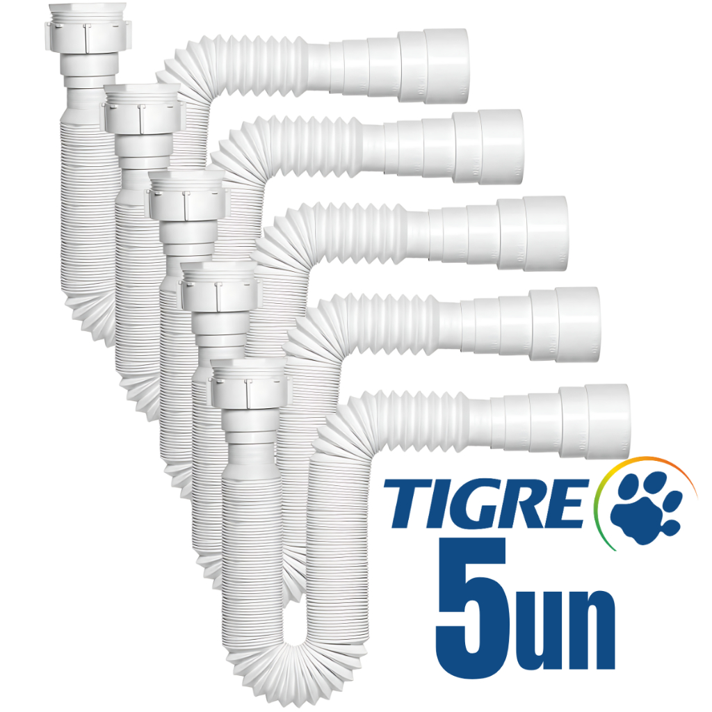 Kit Sifão Tigre Sanfonado Ajustável Multiuso Flexível Pia Lavatório Tanque Extensível Universal em Oferta na Shopee