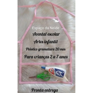 Avental infantil escolar plástico em Oferta na Shopee
