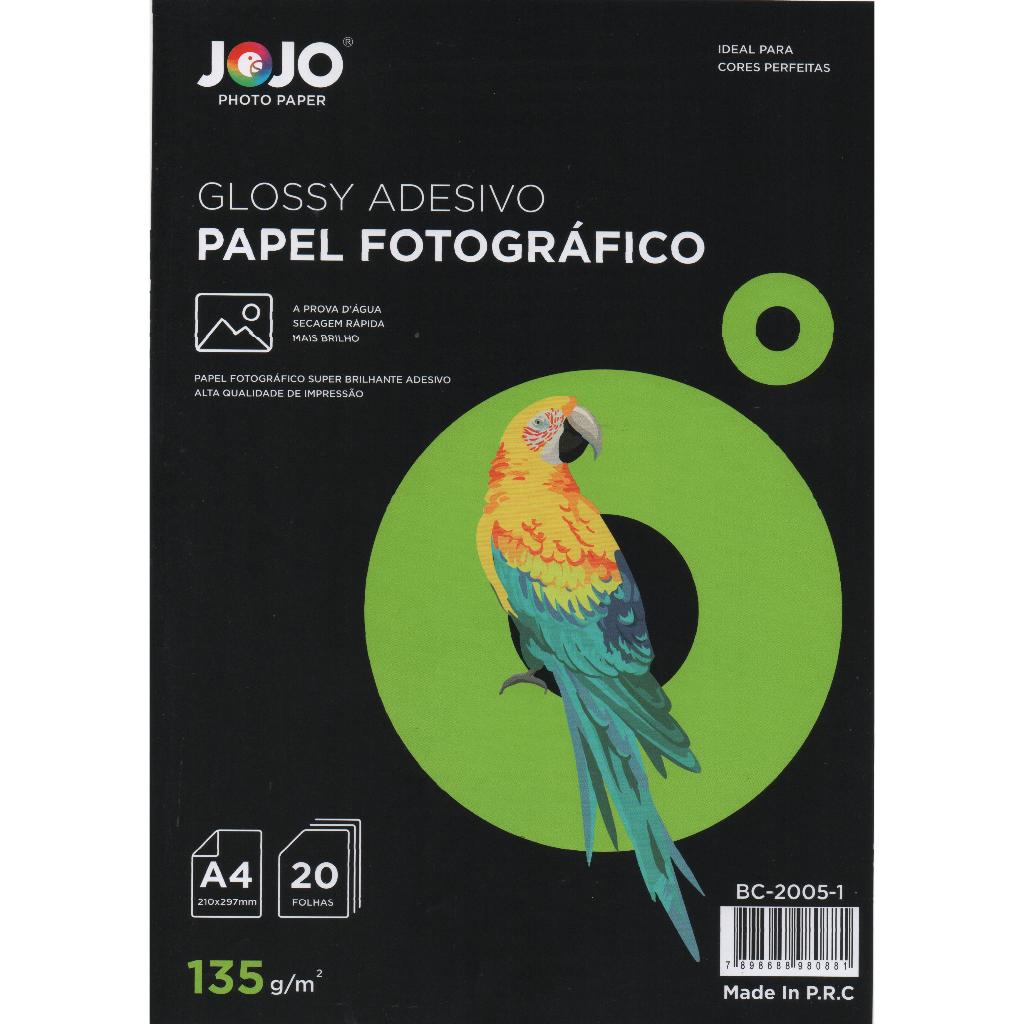 Papel Adesivo A4 Fotográfico 135g JoJo - 100 Folhas em Oferta na Shopee