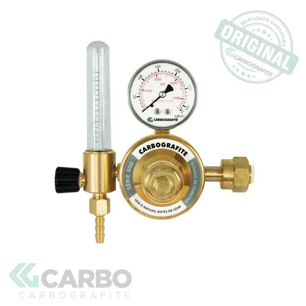 REGULADOR DE PRESSÃO CILINDRO CO2 CARBOGRAFITE COM FLUXÔMETRO SÉRIE 800