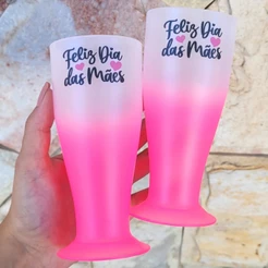 50 Tulipas De Chopp 350ml Acrílico - Degradê - Personalizada